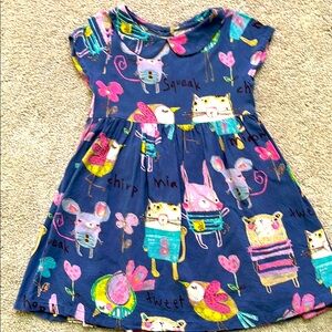 NEXT UK Colorful Girls Dress with Animal Print Size 4-5